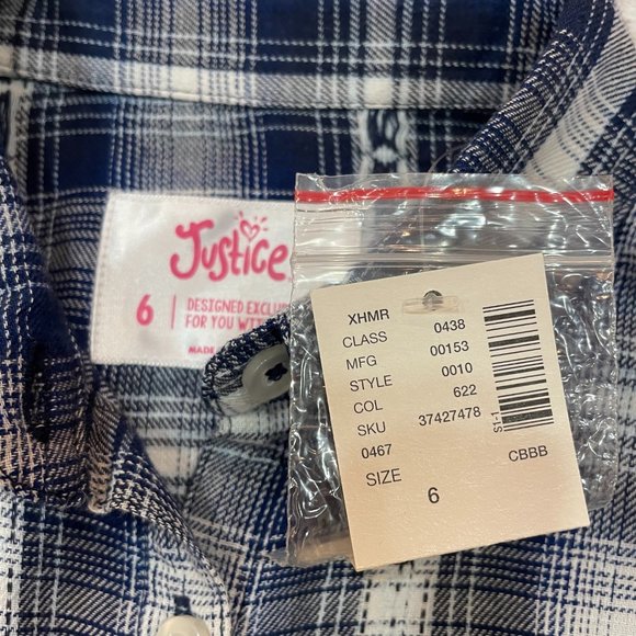 Girls Pretty in Plaid Button Up Shirt 2-Piece Set - Picture 8 of 8